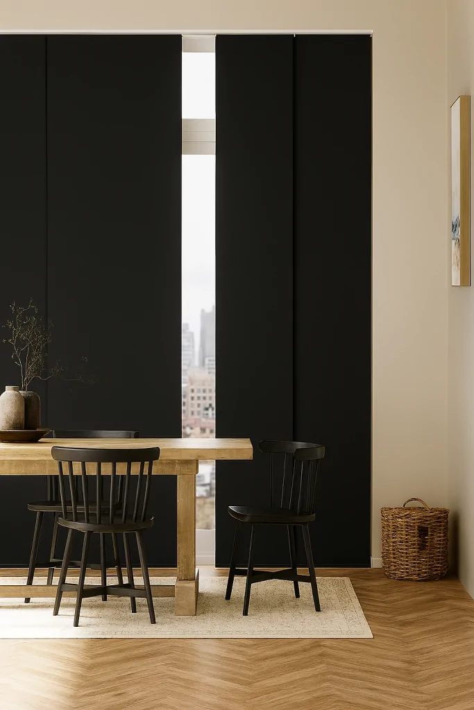 blackout panel track blinds