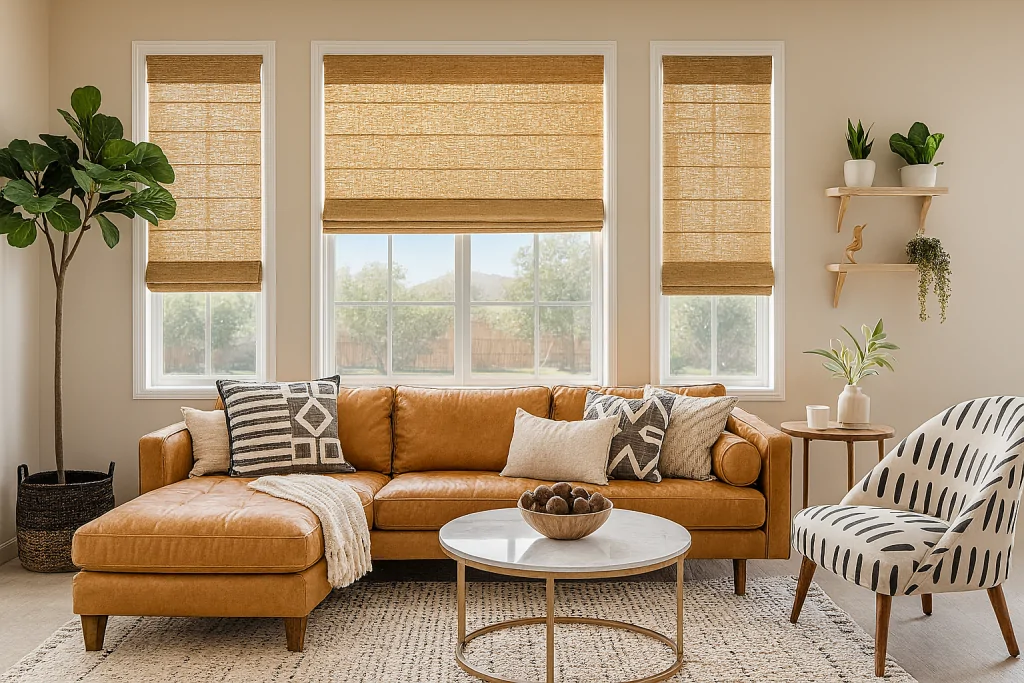 living room roman shades