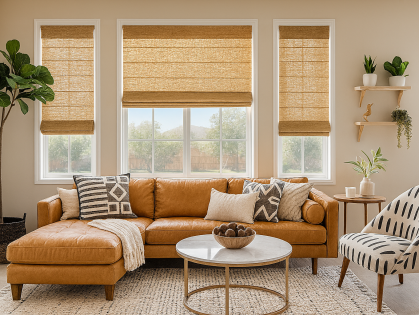 living room roman shades