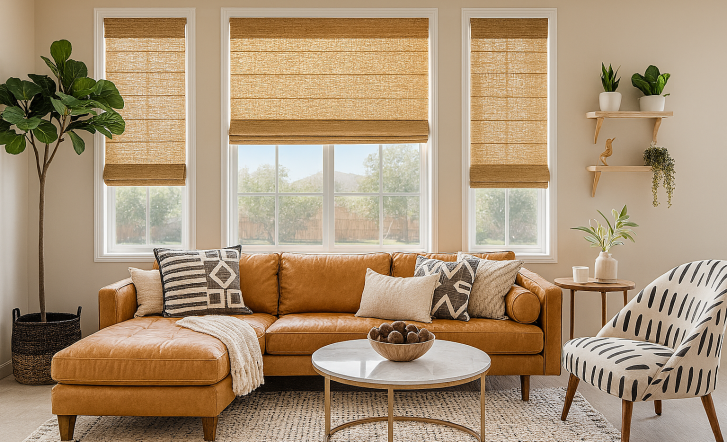 living room roman shades