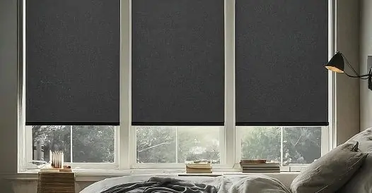 blackout motorized shades - bed room