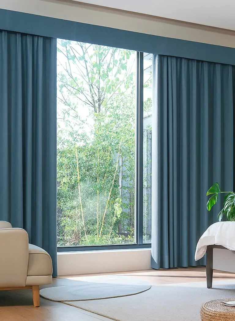 stylish motorized curtains bedroom